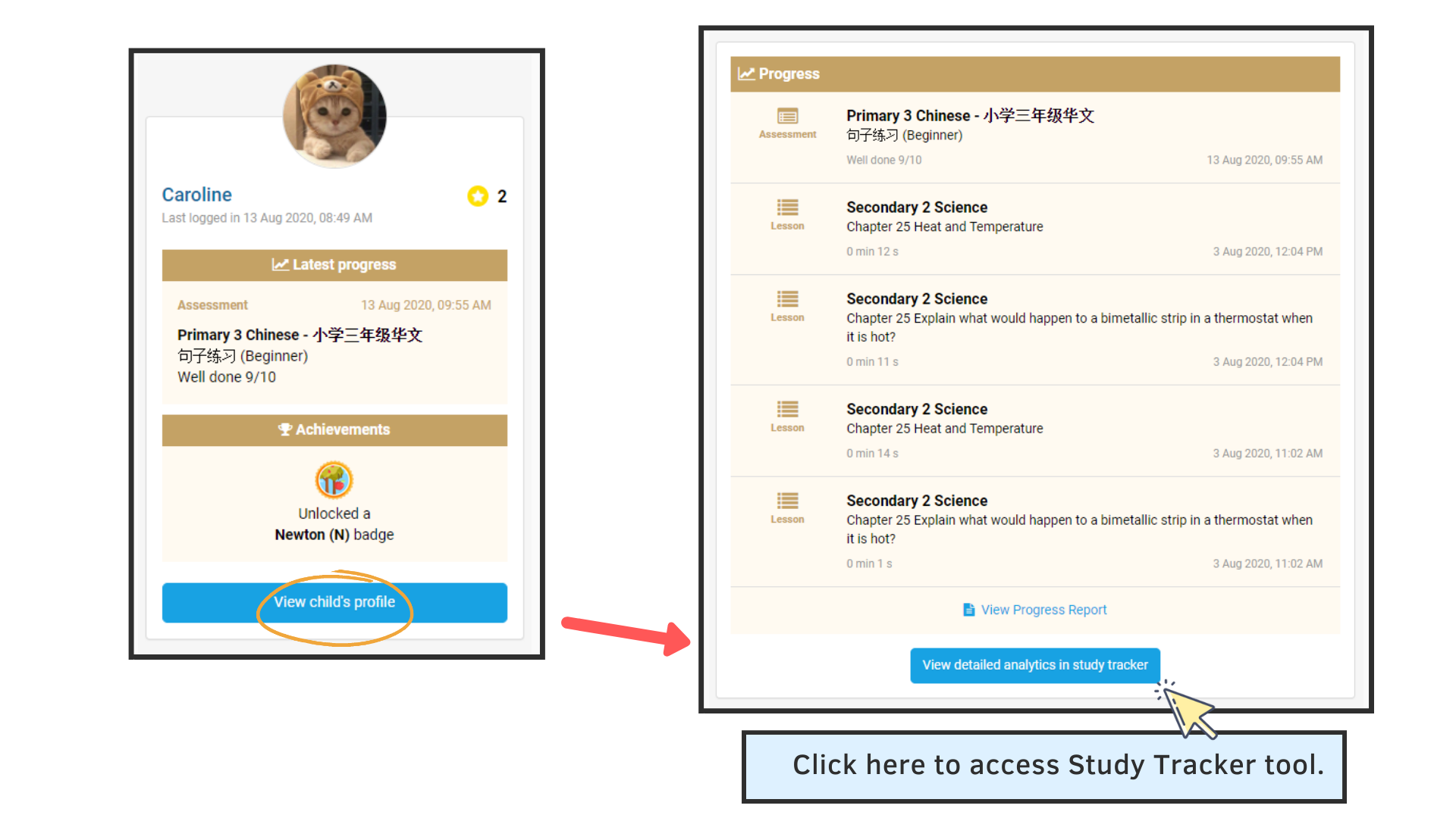 Superstar Teacher Study Tracker - Parents Portal